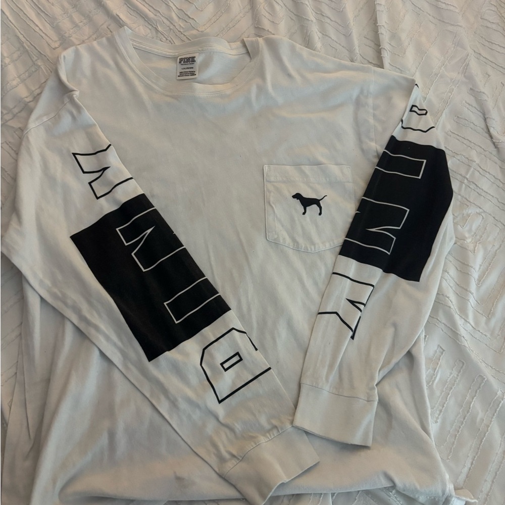 PINK Victoria's Secret White and Black Men's Shirt